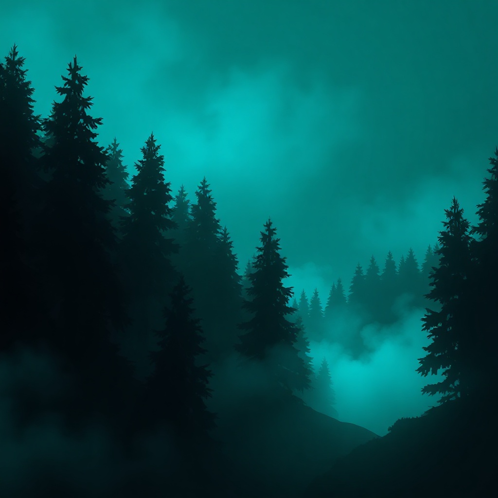 Forest scene with disguised tower illustration