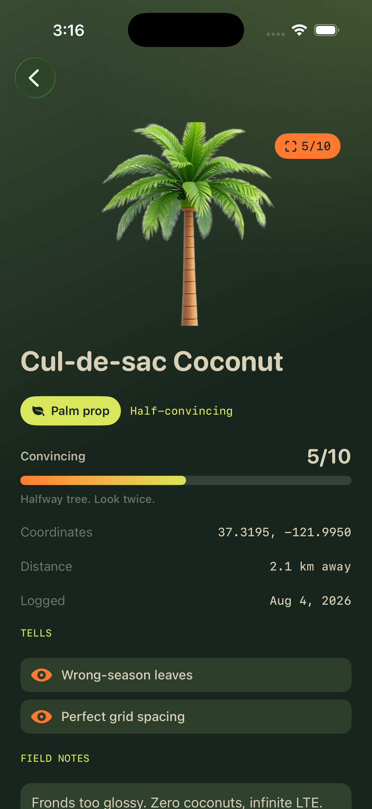 Spot detail with convincing score